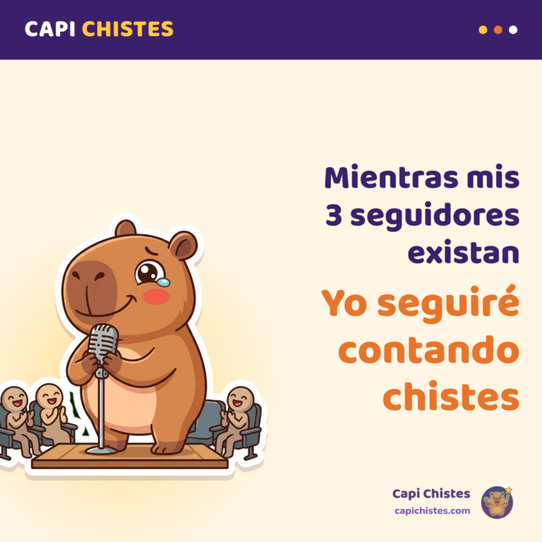 Chiste clásico del comediante y sus tres seguidores