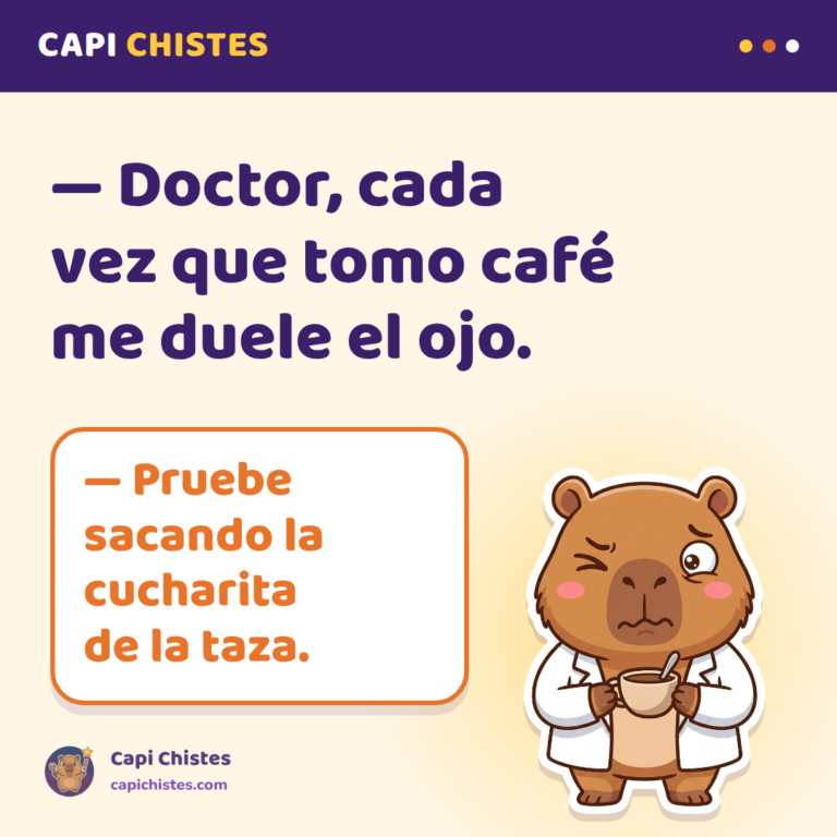 Chiste del doctor y el dolor al tomar café